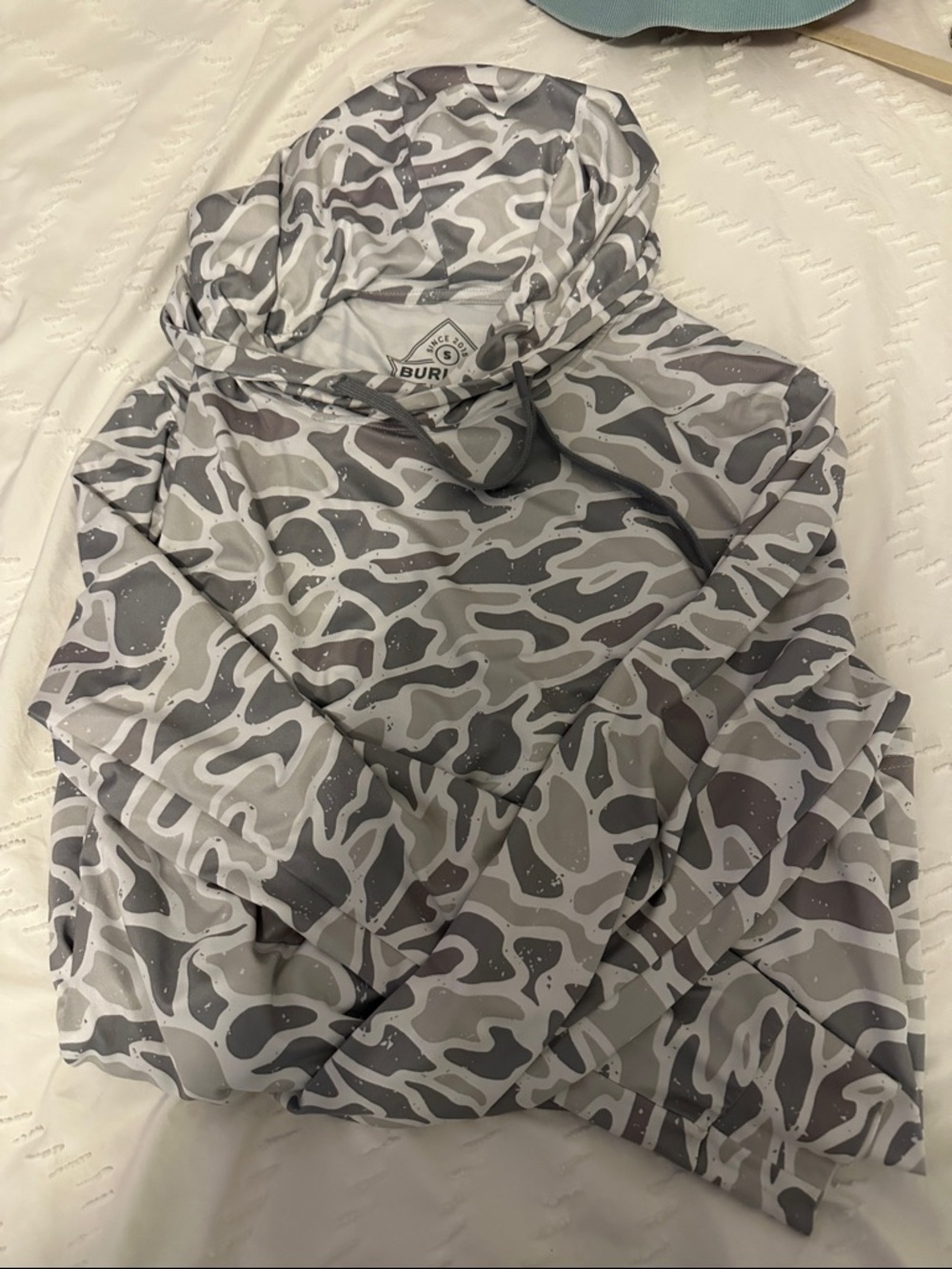 BURLEBO Gray & White Camo Hoodie